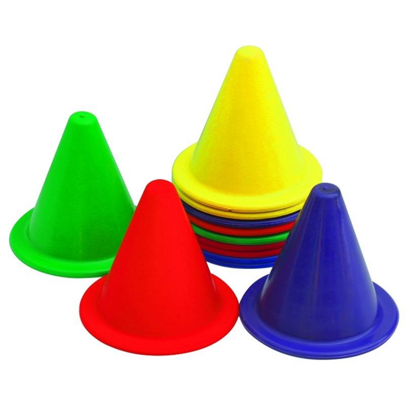 SOFT RUBBER CONE MARKERS - HEIGHT 15 CM - SET OF 12 - DIMASPORT SOFT RUBBER CONE MARKERS - HEIGHT 15 CM - SET OF 12 - DIMASPORT