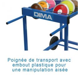 CHARIOT DE TRANSPORT DE DISQUES ATHLÉTISME |CAPACITÉ 28 |DIMASPORT