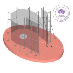Iaaf aluminum hammer cage with ground sleeves