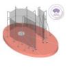 Iaaf aluminum hammer cage with ground sleeves