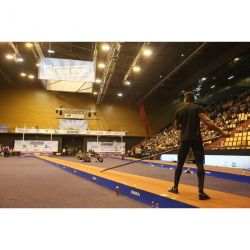 Portable raised running track unit with integrated vault box 2.50 x 1.22 m