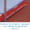 Reversible meeting modular pole vault landing system with platform 7.00 x 5.00 x 0.80/0.50m