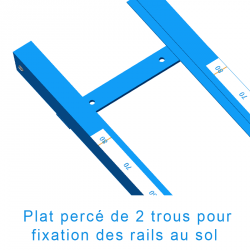 RAIL ACIER A FIXER OU ENCASTRER AVEC CHARIOT SUR MESURE | DIMASPORT
