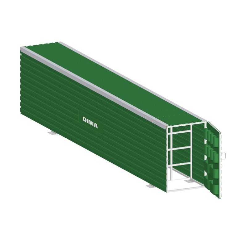 Pole stacking shed 5.40x0.70x1.10m Pole stacking shed 5.40x0.70x1.10m
