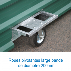 Garages pour chariots de haies sur roues pivotantes