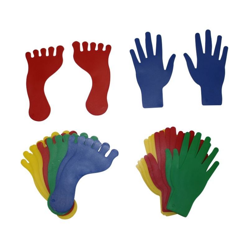 VINYL HAND AND FOOT SHAPE FLOOR MARKING - SET OF 10 - DIMASPORT VINYL HAND AND FOOT SHAPE FLOOR MARKING - SET OF 10 - DIMASPORT
