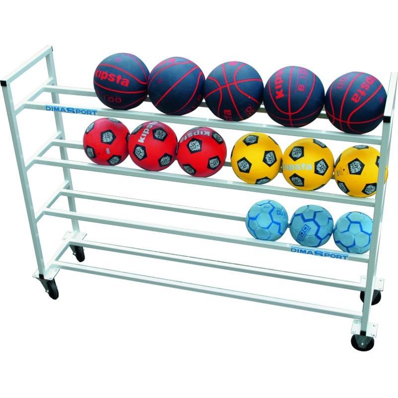 SPORT BALL SHELF SWIVEL WHEELS 156X51X143CM | DIMASPORT SPORT BALL SHELF SWIVEL WHEELS 156X51X143CM | DIMASPORT