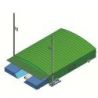 Shed on fixed wheels for basic pole-vault landing system 4.70 x 5.60 m