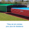 Shed on fixed wheels for meeting double-front pole-vault landing system 10.60x5.60m