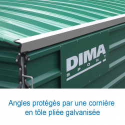 Shed on fixed wheels for meeting double-front pole-vault landing system 10.60x5.60m