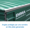 Shed on fixed wheels for meeting double-front pole-vault landing system 10.60x5.60m
