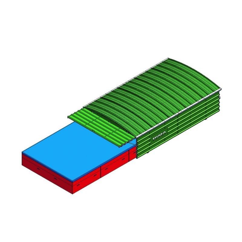 Shed on fixed wheels for club high jump landing system 5.70x3.60m Shed on fixed wheels for club high jump landing system 5.70x3.60m