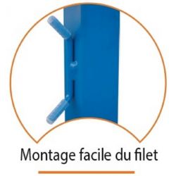 Poteaux badminton ffbad 78kggrande competition - avec filetla paire