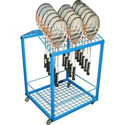 Transportation trolley for badminton rackets and shuttlecocks