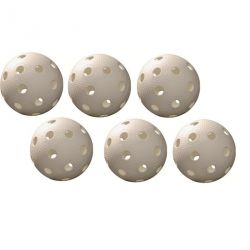 Unihockey white plastic ballset of 6